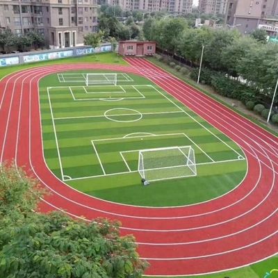 फुटबॉल मैदान W आकार द्वि रंगीन यूवी प्रतिरोधी पीई मोनोफिलामेंट कृत्रिम घास