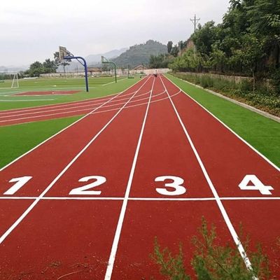 बैडमिंटन के लिए 10 मिमी-15 मिमी ऊंचाई लाल कृत्रिम घास